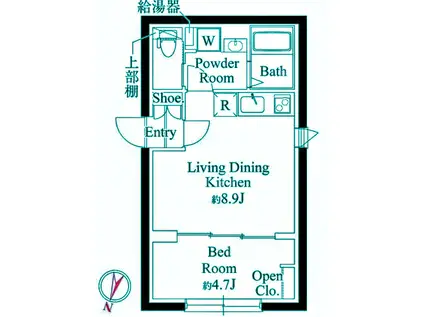 カーサピアッチェ品川イースト(1LDK/4階)の間取り写真