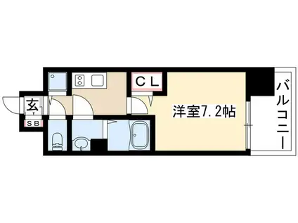 プレサンス上前津グレース(1K/13階)の間取り写真