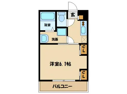 リブリ・SWEET PEA Ⅲ(1K/3階)の間取り写真