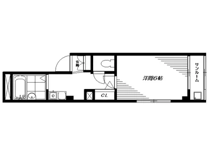 アイクリー弐番館(1K/3階)の間取り写真