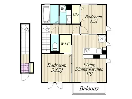 MAISON楓 I(2LDK/2階)の間取り写真
