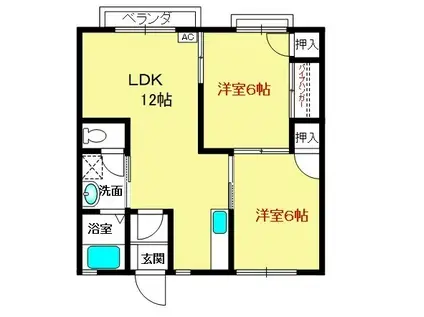 アビタ吉身A(2LDK/1階)の間取り写真
