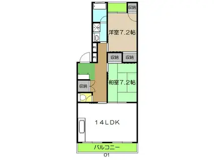 MS愛宕(2LDK/1階)の間取り写真
