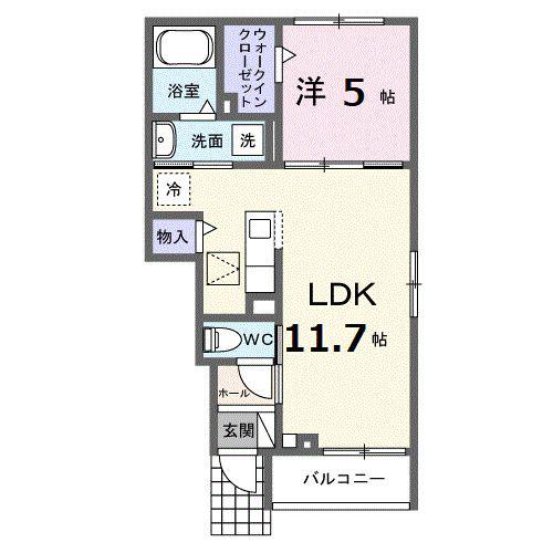 レコルテ戸塚(1LDK/1階)の間取り写真