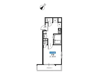 シャロン久米川(1K/2階)の間取り写真