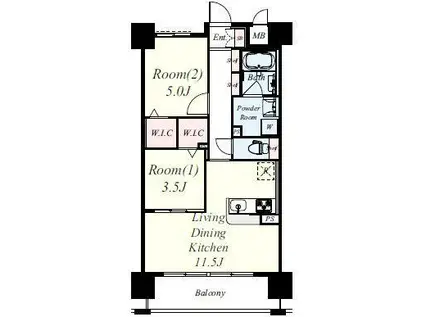 パトリス城東中央(2LDK/8階)の間取り写真