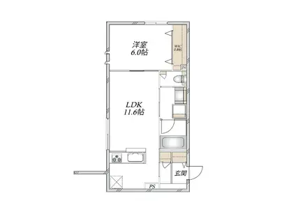 尼崎市塚口町1丁目ヘーベルメゾン(1LDK/1階)の間取り写真