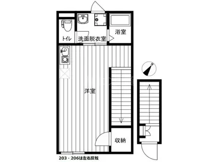 イクシオ下丸子(ワンルーム/2階)の間取り写真