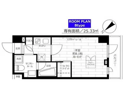 エスリード栄エステージ(1K/10階)の間取り写真