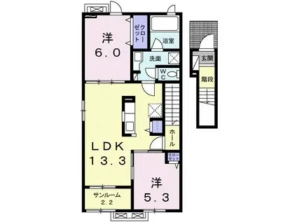 ベル スイート I(2LDK/2階)の間取り写真