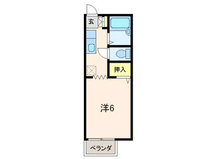 サンライフ宮野A(1K/1階)の間取り写真