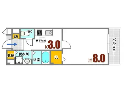 カーサアルバ(1K/1階)の間取り写真