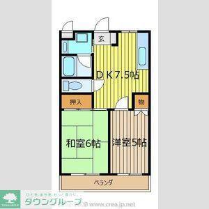 セジュール・ド・ミワ弐番館(2DK/4階)の間取り写真