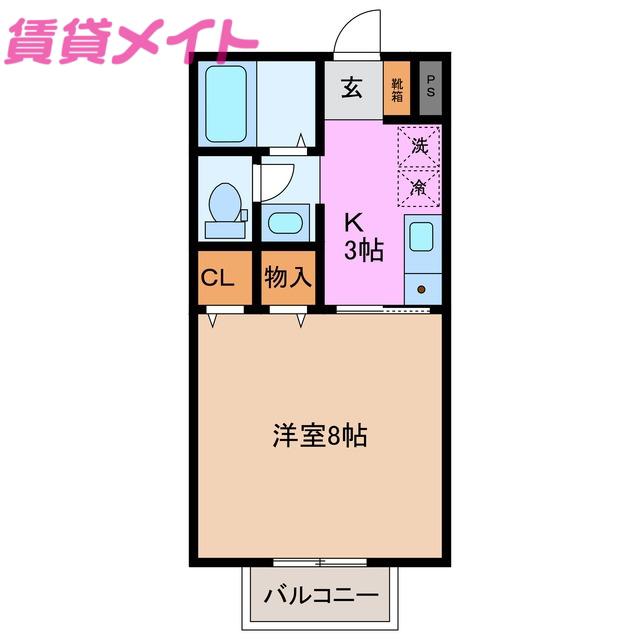 セジュールひろ(1K/1階)の間取り写真
