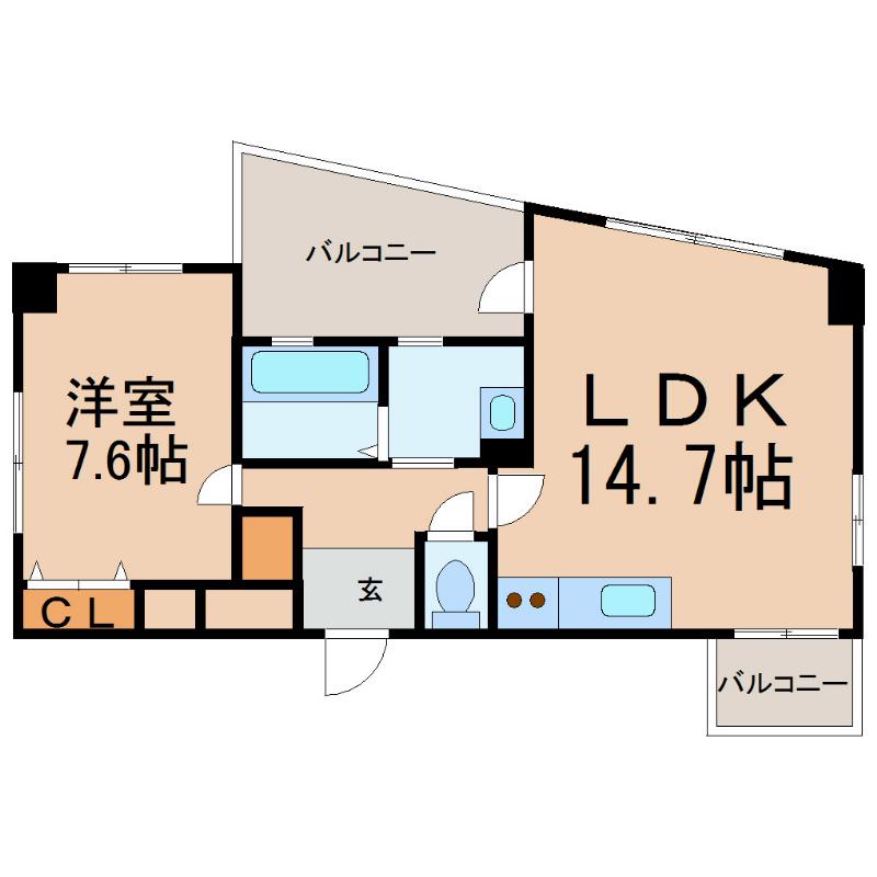 LA FACADE(1LDK/10階)の間取り写真