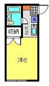 ハウスマリ(ワンルーム/1階)の間取り写真