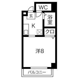 ルフィール八田(1K/7階)の間取り写真