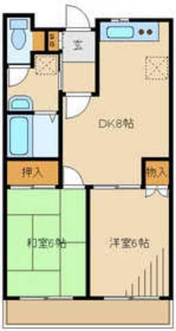 JLBグランエクリュ久地(2DK/2階)の間取り写真