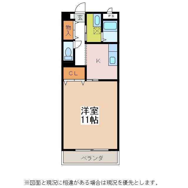 VIEW CREST(1K/2階)の間取り写真