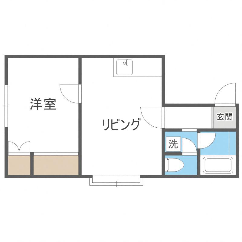 グランドール川下(1LDK/3階)の間取り写真