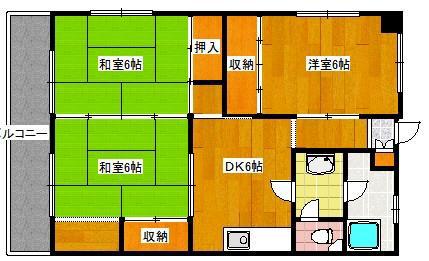 IT国分ビル(3DK/3階)の間取り写真