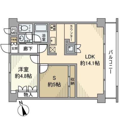エンゼルハイム長津田(1SLDK/2階)の間取り写真