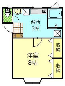 グリーンパーク千秋A(1K/2階)の間取り写真