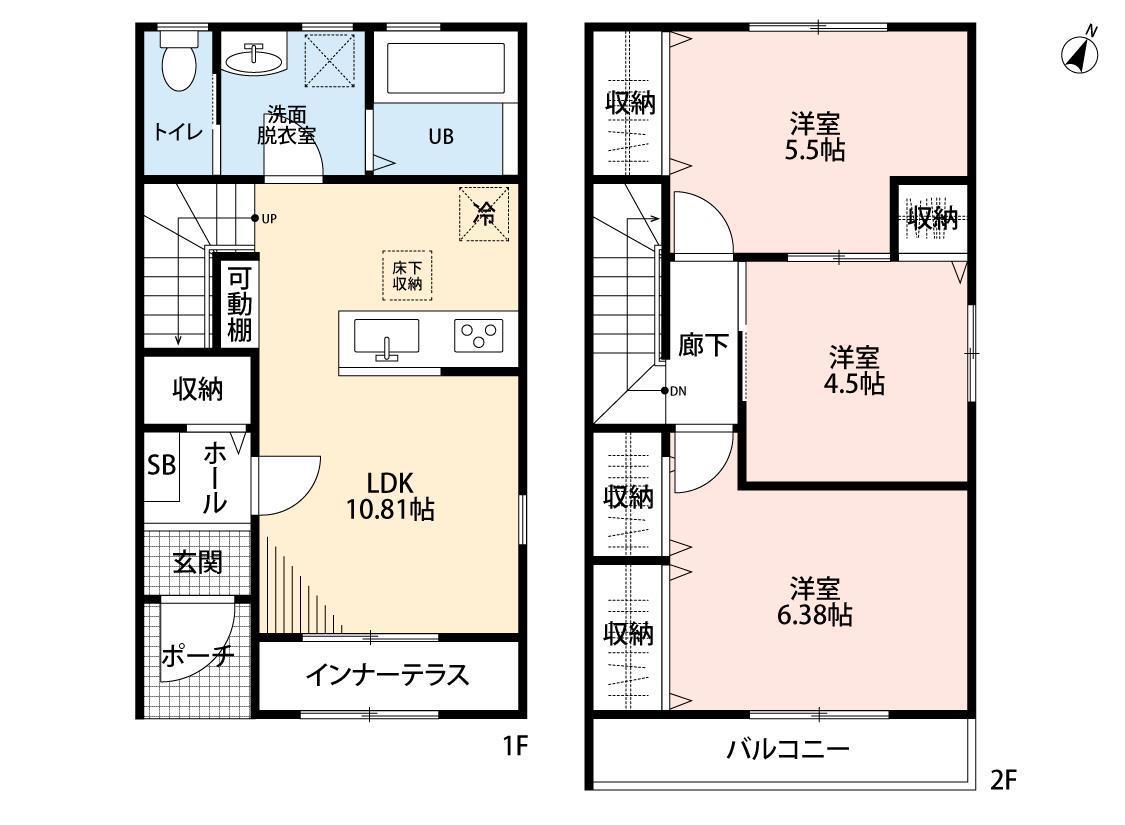 リーブルファイン愛宕駅前I(3LDK/1階)の間取り写真