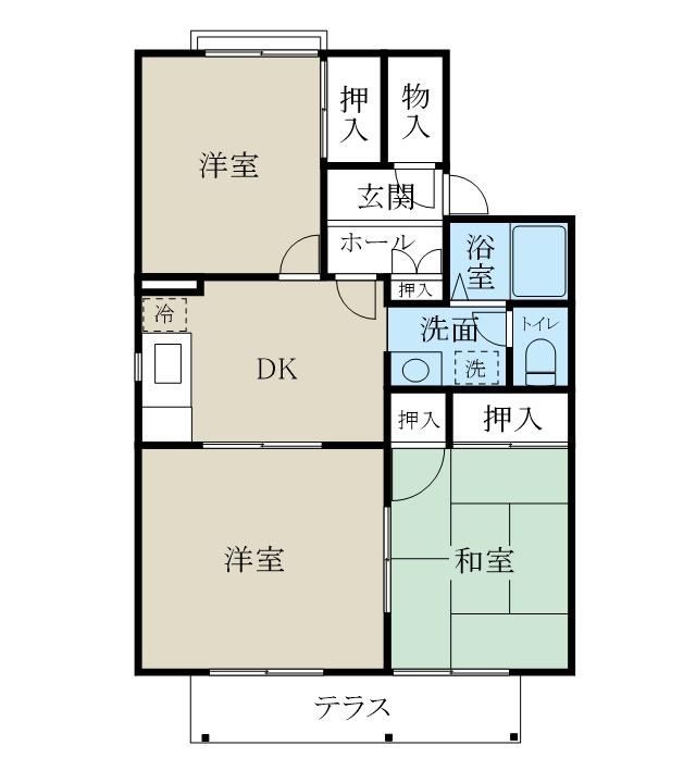 クオレ・シティ鐙A棟(3DK/2階)の間取り写真