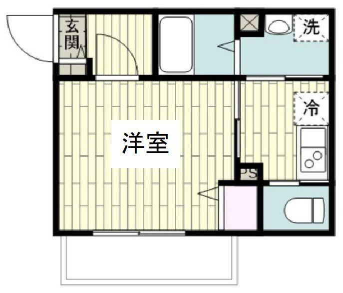 フルセイル古淵II(1K/2階)の間取り写真