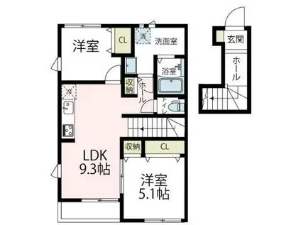 プランドール綱島東(2LDK/2階)の間取り写真
