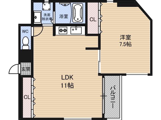 エムズ大宮(1LDK/4階)の間取り写真