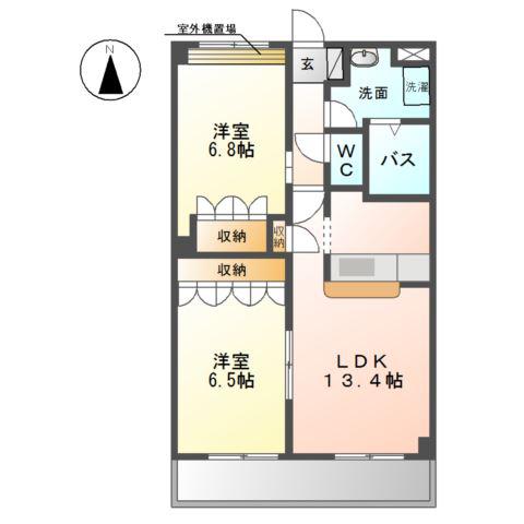 ミルトハウゼ(2LDK/3階)の間取り写真