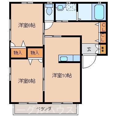 メゾン フィーユ I(2LDK/2階)の間取り写真