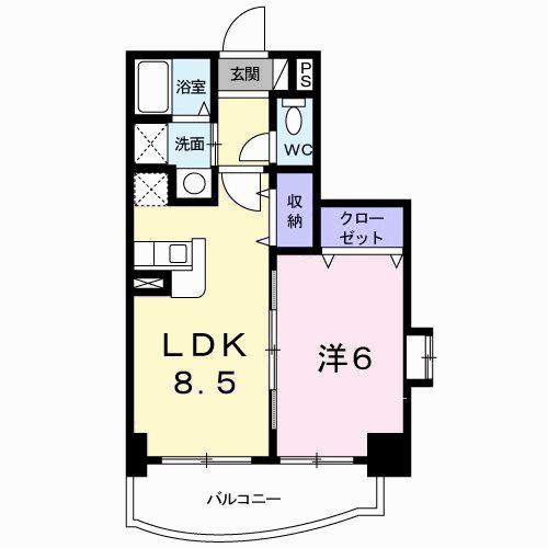 アット長田(1LDK/4階)の間取り写真