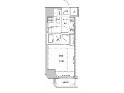 ジェノヴィア東大前グリーンヴェール(1K/2階)の間取り写真