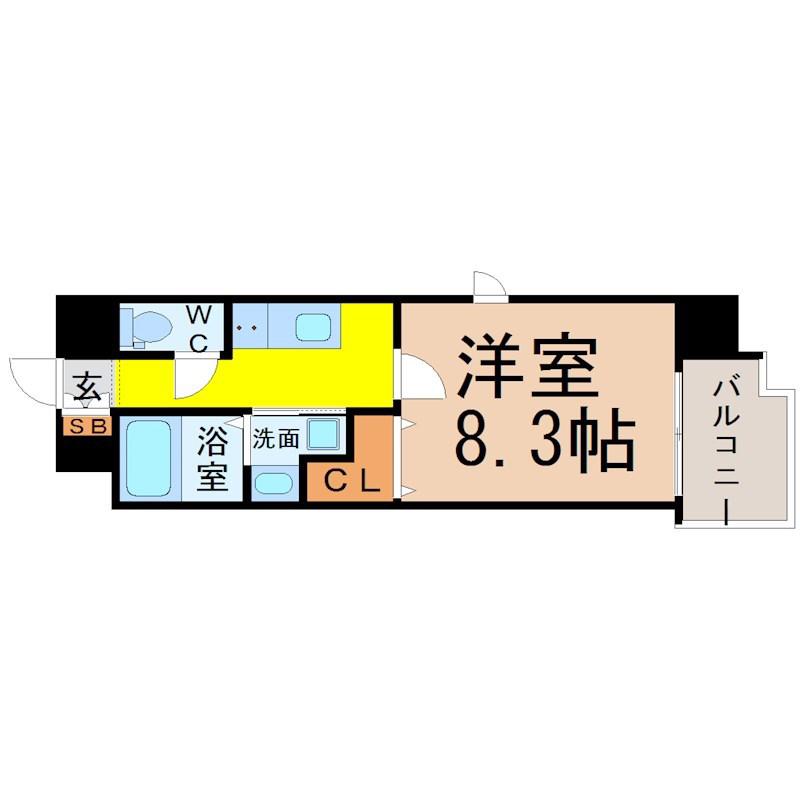 NORITAKE RISE(1K/2階)の間取り写真