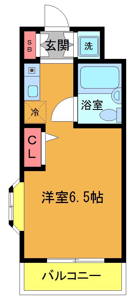 ベルトピア本中山(ワンルーム/2階)の間取り写真
