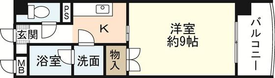 ラフィネ十日市(1K/3階)の間取り写真