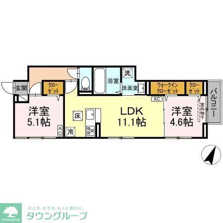 セレスティア瑞江III(2LDK/2階)の間取り写真