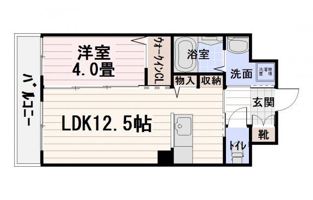 ミルキーウェイⅣ(1LDK/4階)の間取り写真