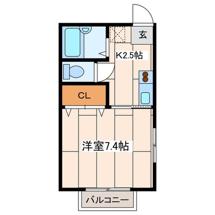 コリーヌ上町(1K/1階)の間取り写真