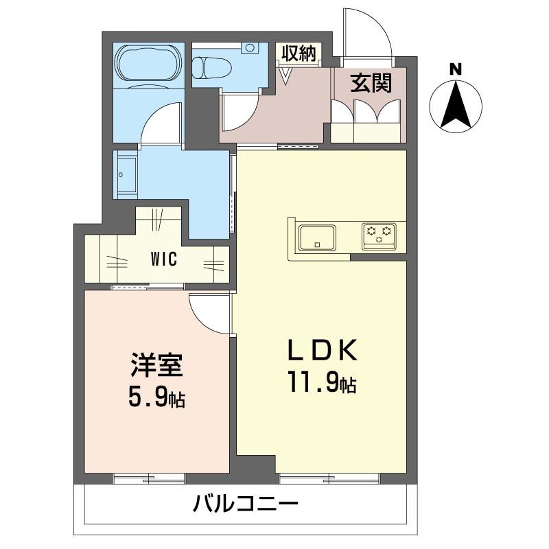 メゾン・ド・ノワール(1LDK/1階)の間取り写真