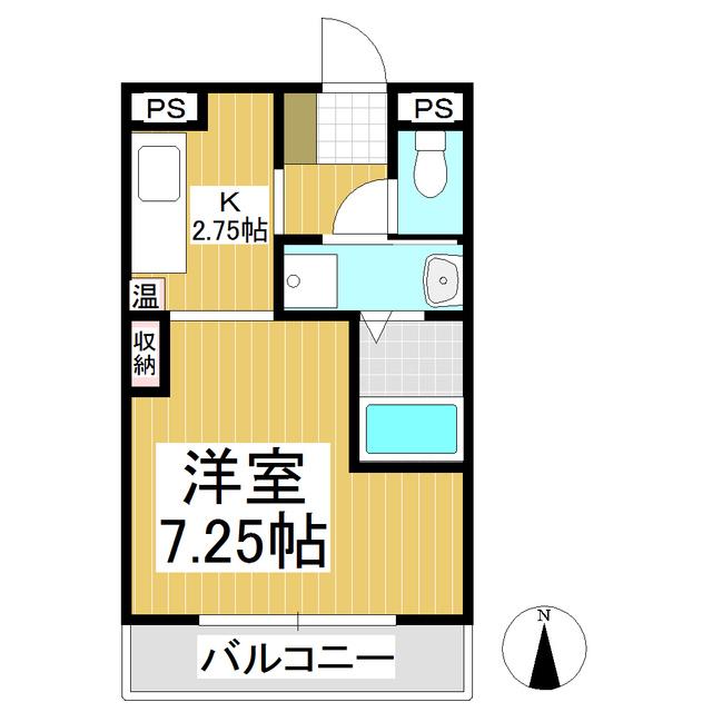 ブランニュー常田(ワンルーム/3階)の間取り写真
