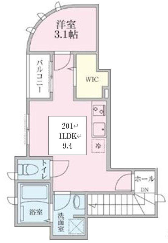 メゾン ド トヨタ(1LDK/2階)の間取り写真