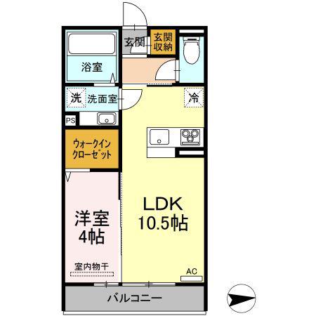ファグタル(1LDK/3階)の間取り写真