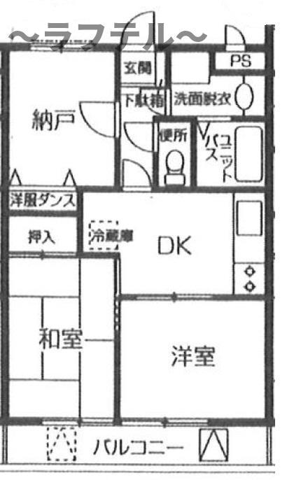 トレザ小手指(3DK/4階)の間取り写真