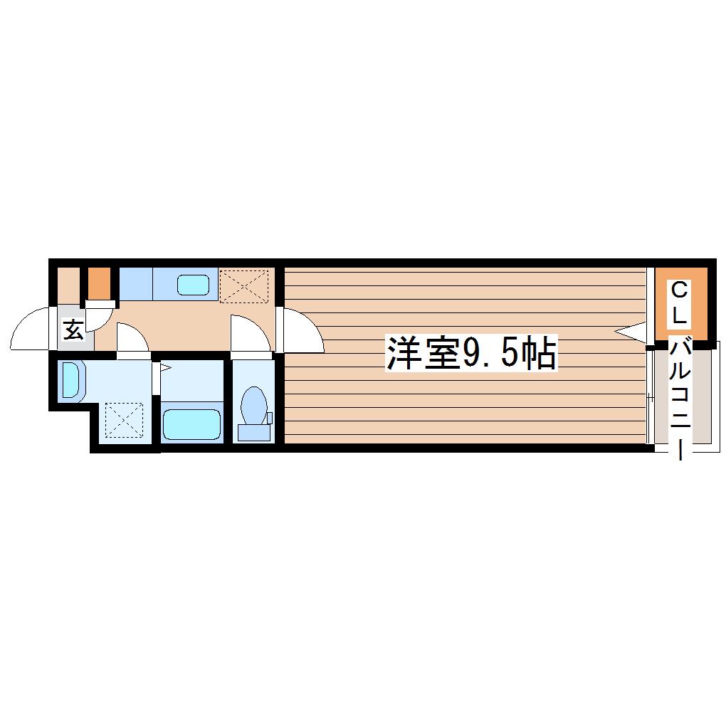 GRAN STRADA 上杉(1K/5階)の間取り写真