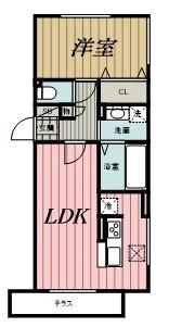 クレストI(1LDK/1階)の間取り写真