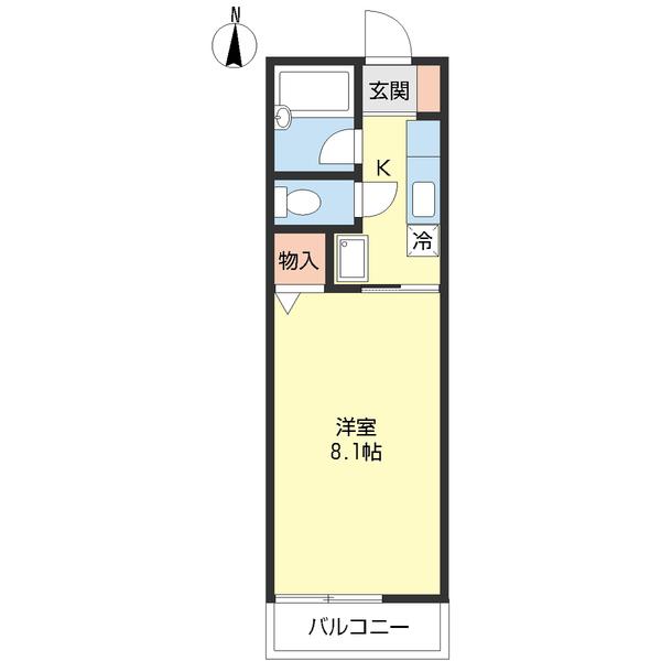 αNEXT仙台第11A(1K/1階)の間取り写真